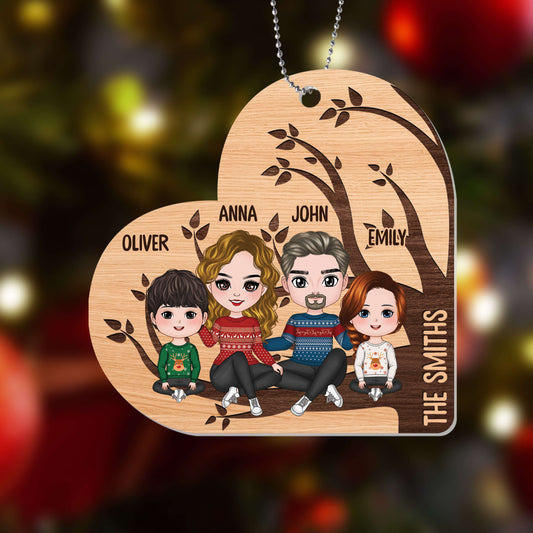 1646OUS2 personalized family tree name ornament