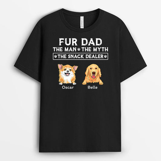 1666AUS2 personalized the man the myth the snack dealer dog t shirt