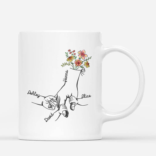 1672MUS1 personalized holding moms grandmas hand mug