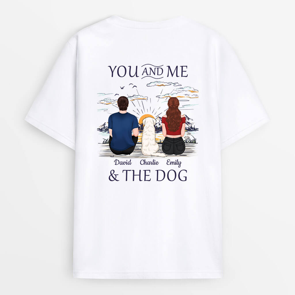 1676AUS1 personalized you and me and the dog back t shirt