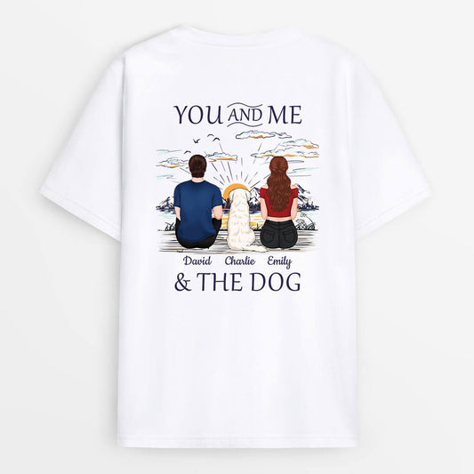 1676AUS1 personalized you and me and the dog back t shirt