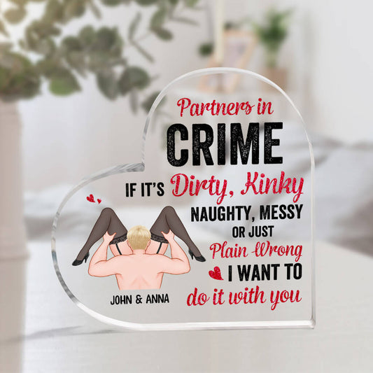 1763RUS2 personalized partners in crime couple acrylic plaque