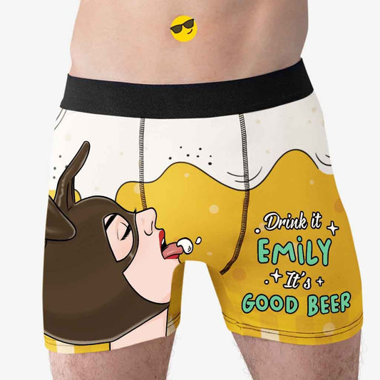1816XUS2 personalized drink it its good beer boxer