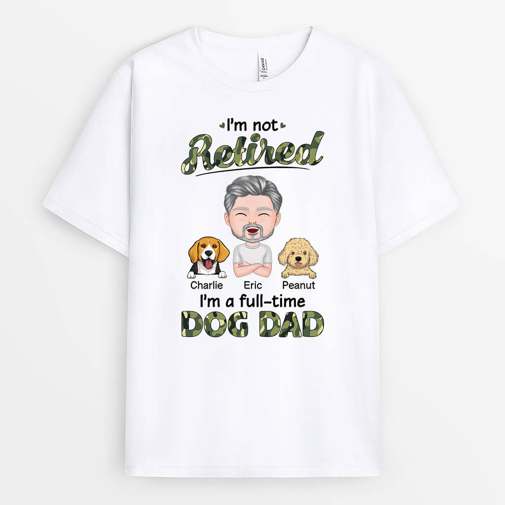 1857AUS1 personalized im not retired im a fulltime cat mom cat dad t shirt