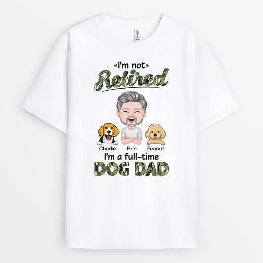 1857AUS1 personalized im not retired im a fulltime cat mom cat dad t shirt
