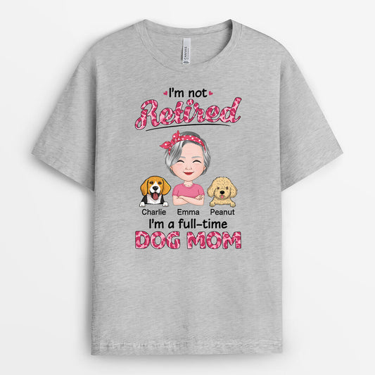 1857AUS2 personalized im not retired im a fulltime cat mom cat dad t shirt
