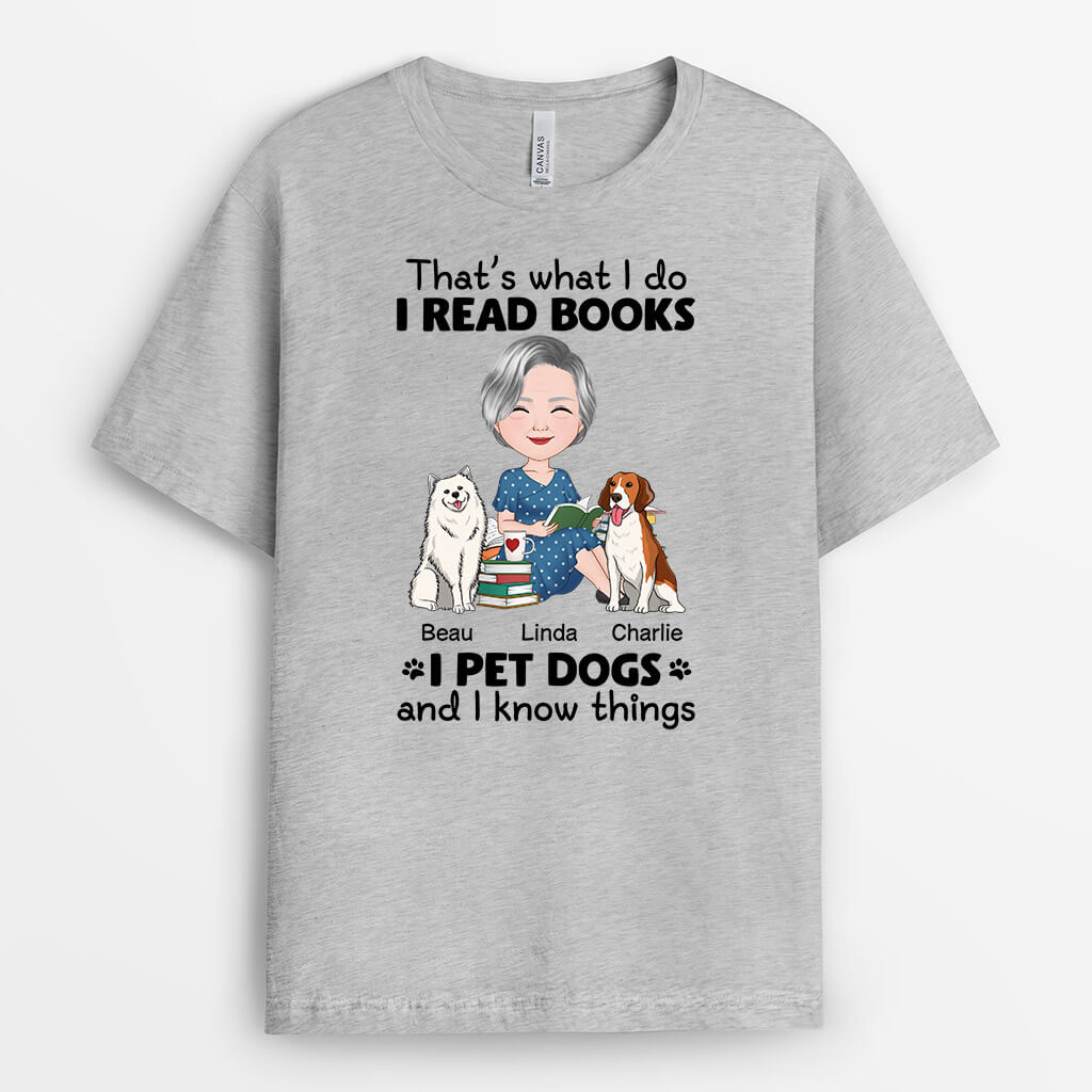 1860AUS1 personalized i read books i pet dog t shirt