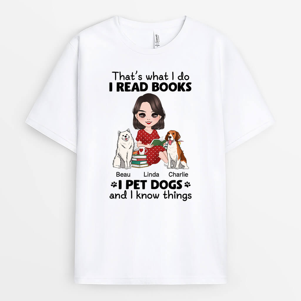 1860AUS2 personalized i read books i pet dog t shirt