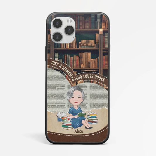 1882FUS2 personalized just a woman who loves books phone case