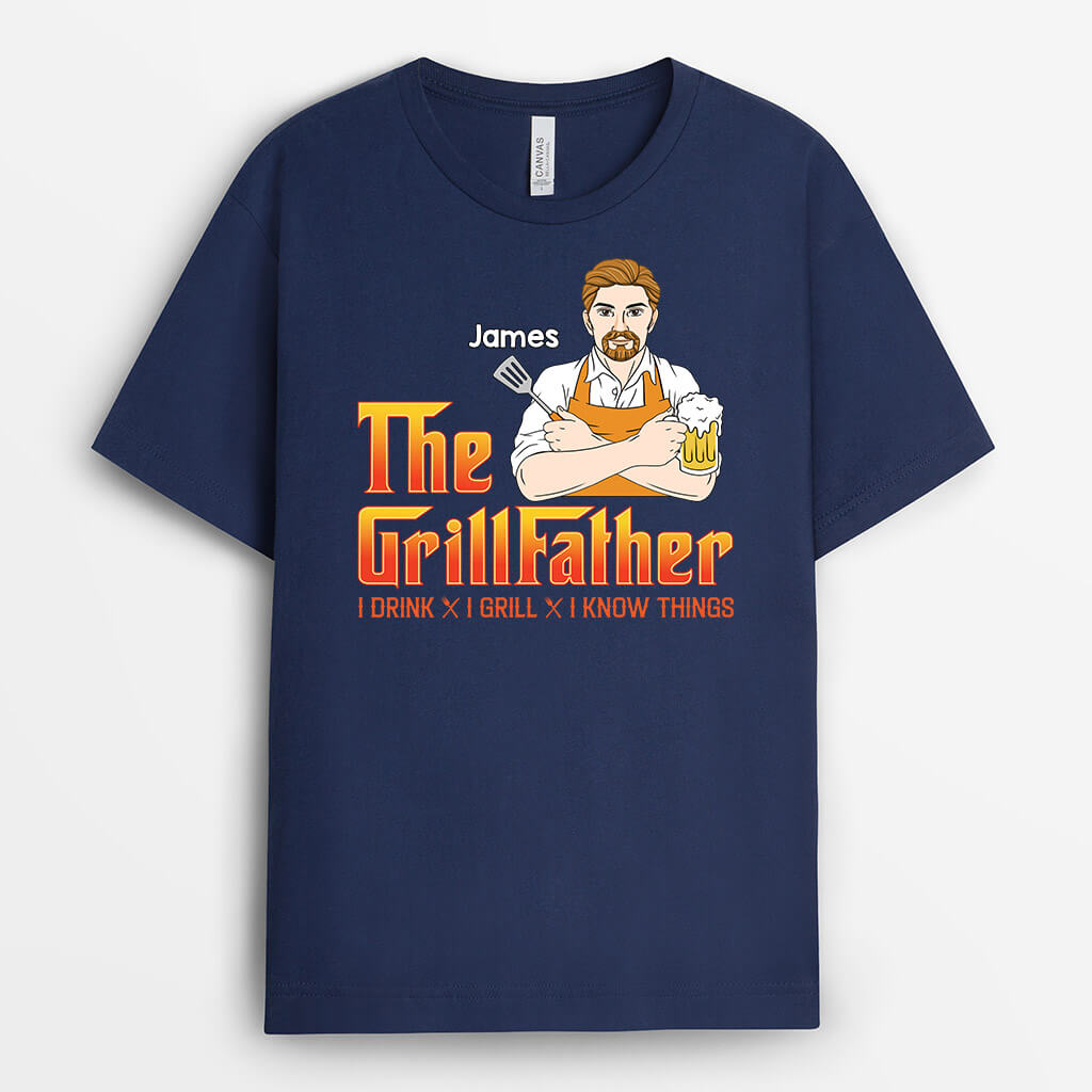 1884AUS1 personalized the grillmother grillfather t shirt