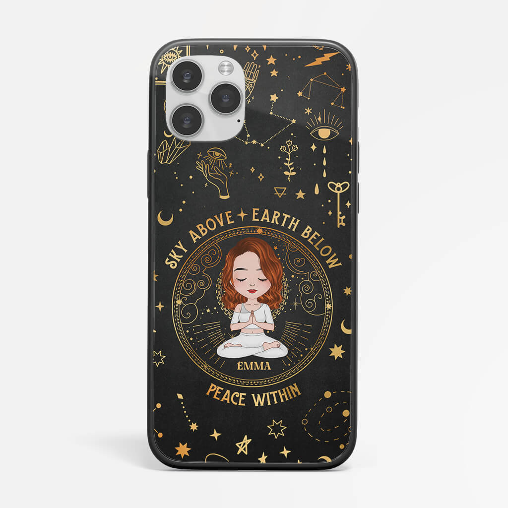 1909FUS1 personalized sky above earth below peace within phone case