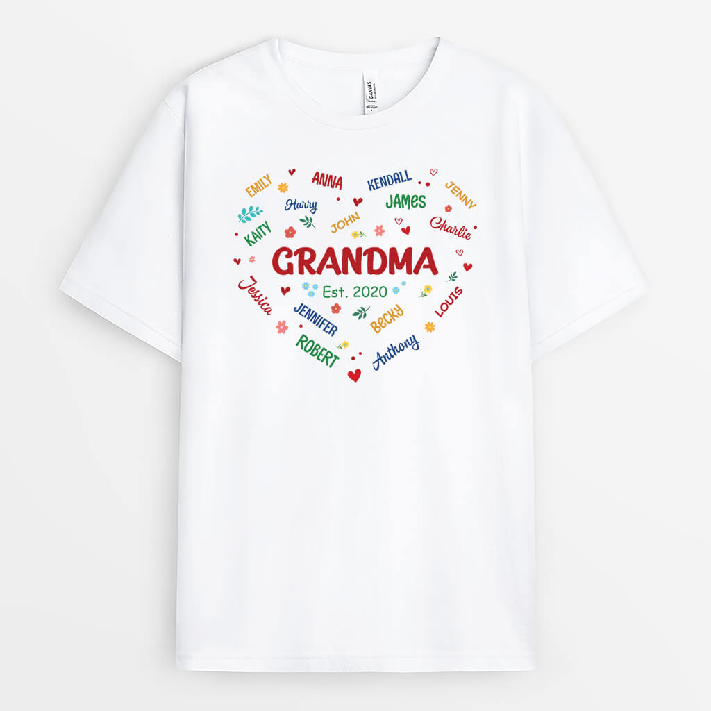 1912AUS1 personalized grandkids love grandma t shirt