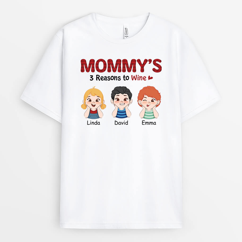 1937AUS1 personalized mommys reasons to wine t shirt