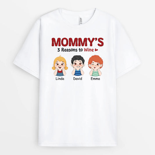 1937AUS1 personalized mommys reasons to wine t shirt