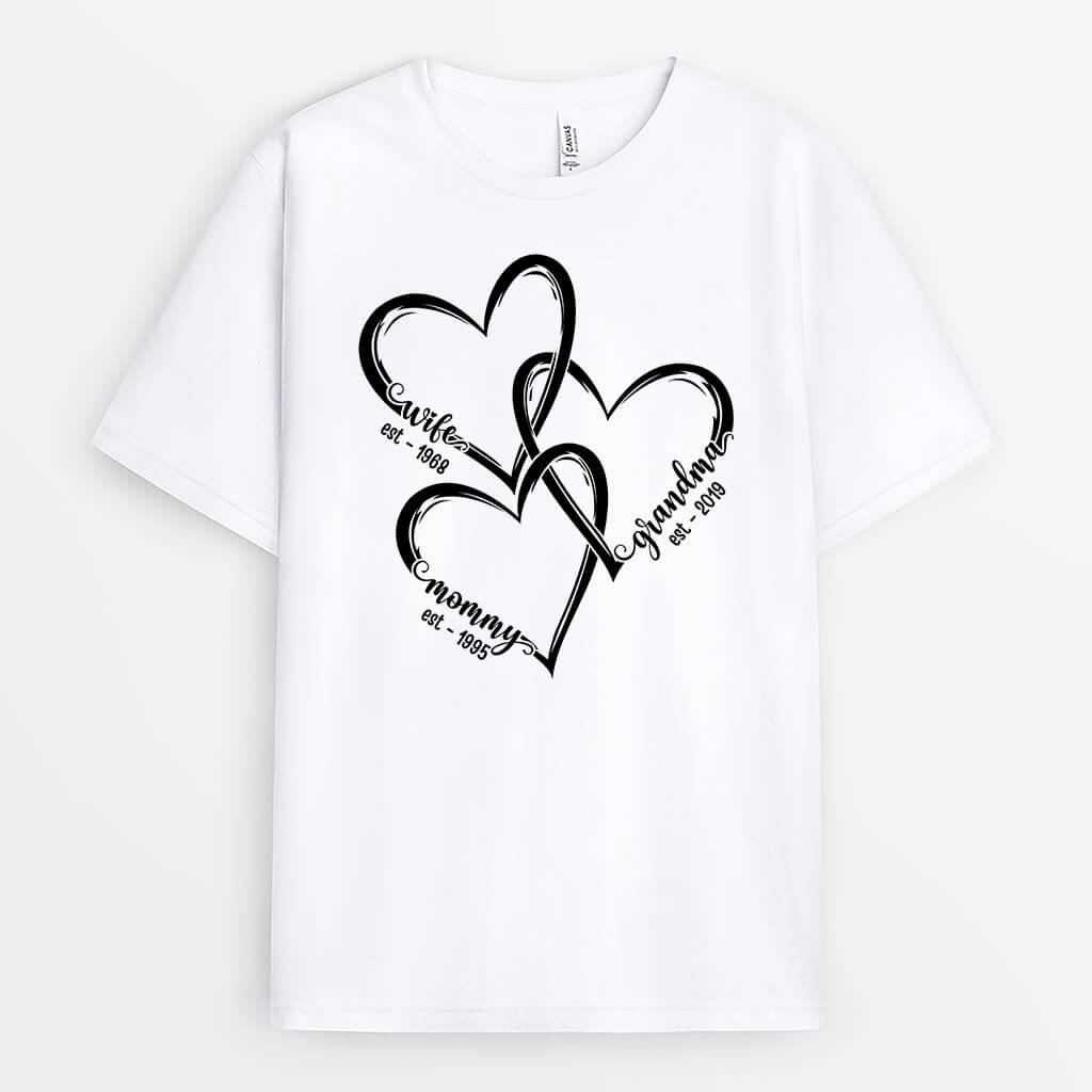 1943AUS2 personalized grandma hearts t shirt