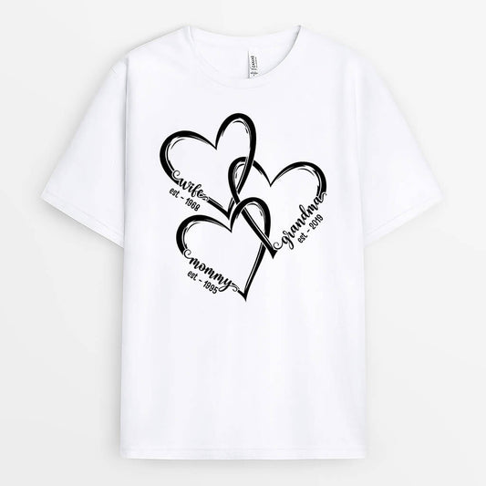 1943AUS2 personalized grandma hearts t shirt