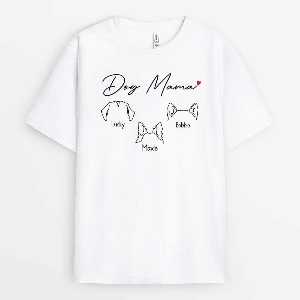 1949AUS1 personalized dog mom dog dad heart t shirt