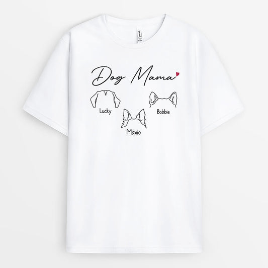 1949AUS1 personalized dog mom dog dad heart t shirt