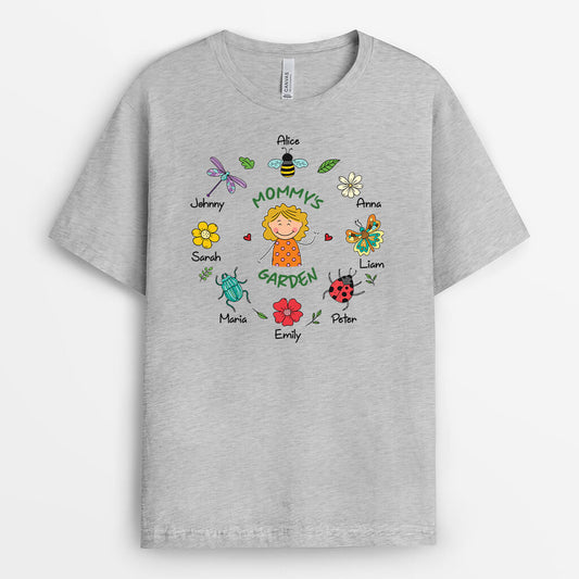 1959AUS2 personalized grandma mommys garden plants and insect t shirt