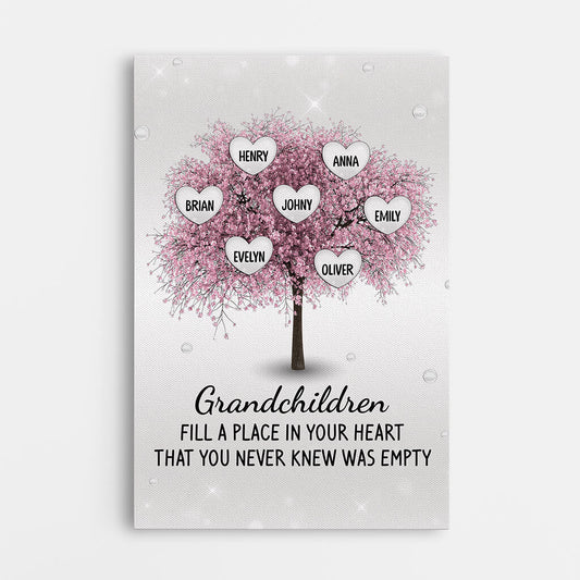 1974CUS1 personalized cherry blossom heart canvas