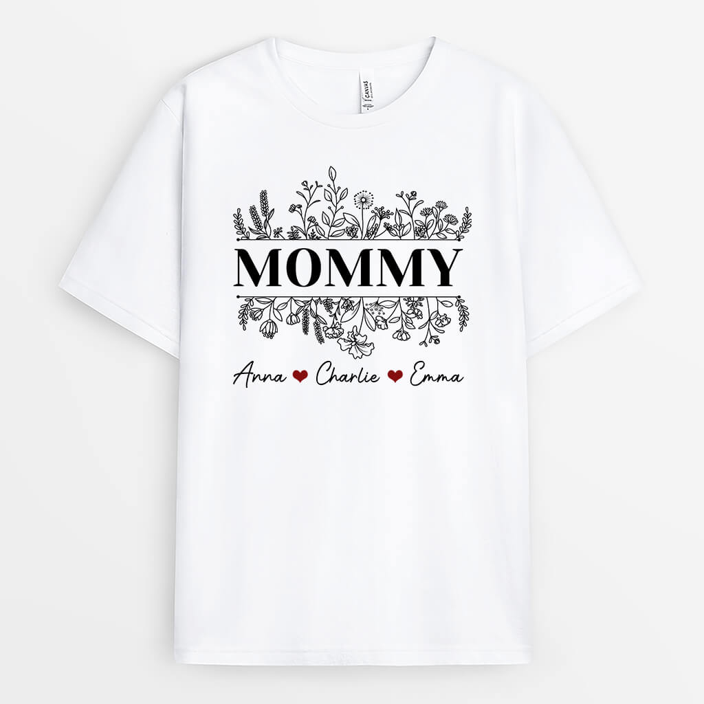 1977AUS1 personalized grandmas flowers t shirt