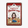 1996EUS1 personalized pampered chickens live here metal sign