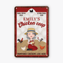1996EUS2 personalized pampered chickens live here metal sign