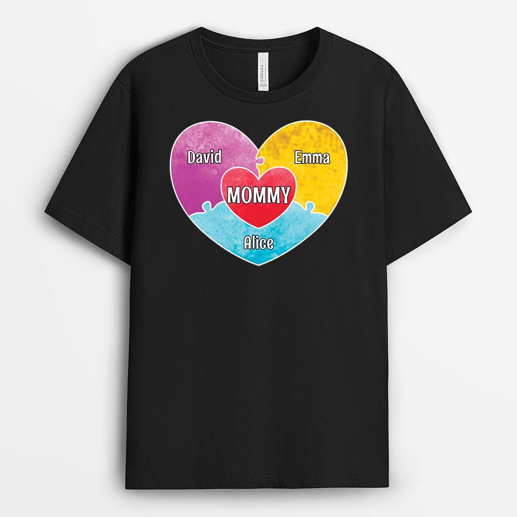 2016AUS1 personalized grandma puzzle heart t shirt