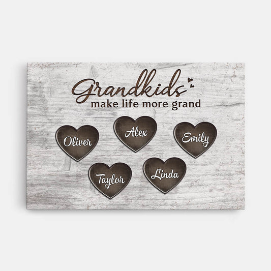 2017CUS1 personalized grandchildren make life wonderful canvas