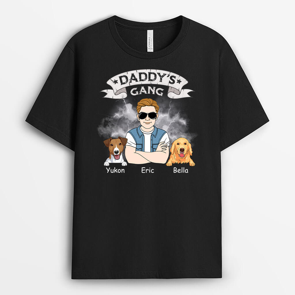 2037AUS1 personalized daddys gang dogs version t shirt