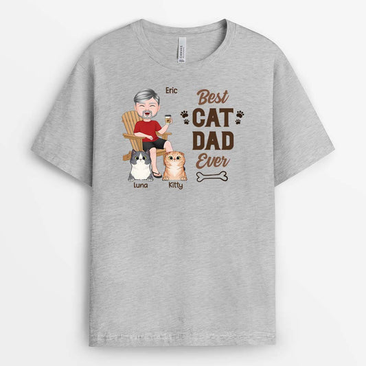 2050AUS2 personalized best cat mom dad ever t shirt