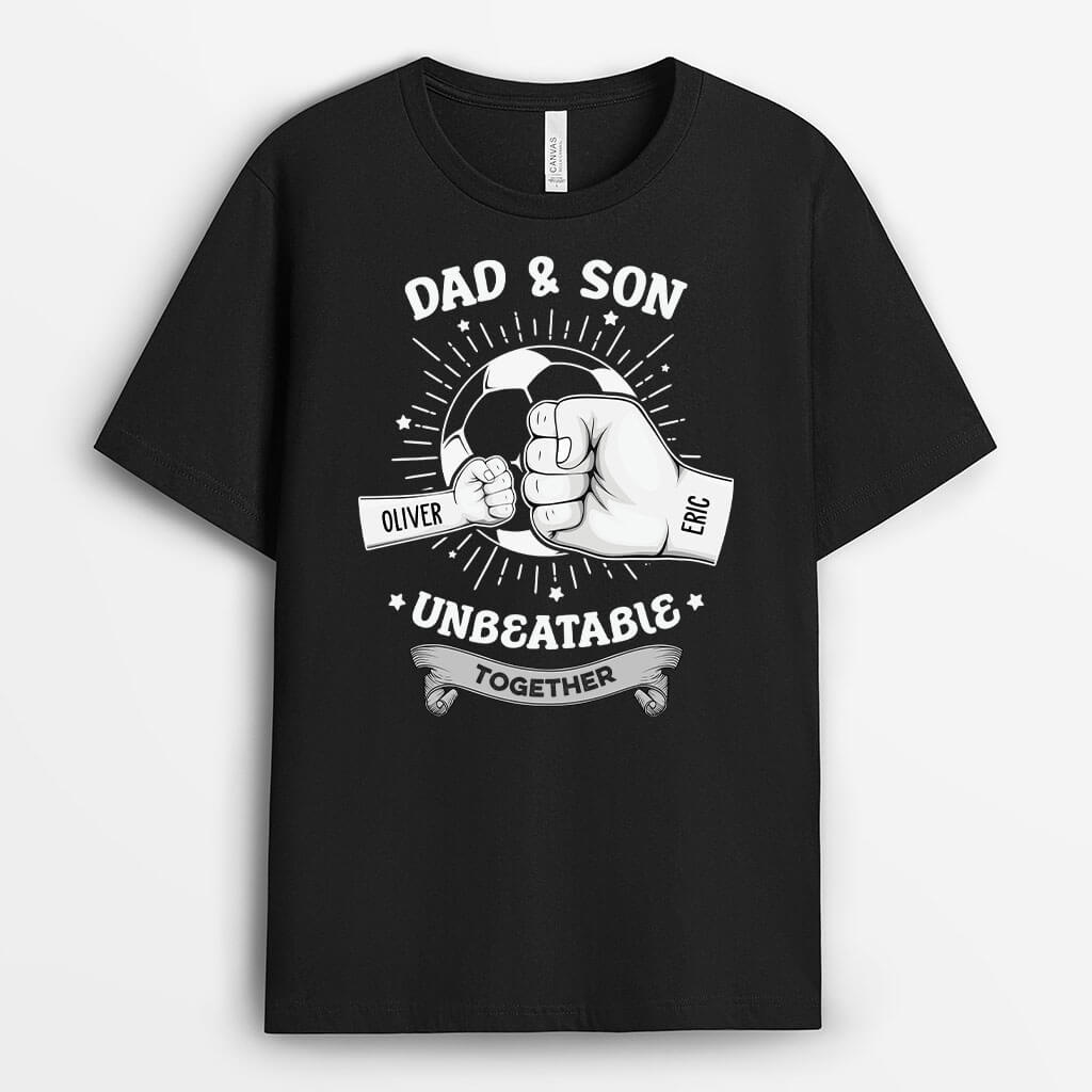 2057AUS1 personalized papa and son unbeatable together t shirt