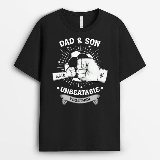 2057AUS1 personalized papa and son unbeatable together t shirt
