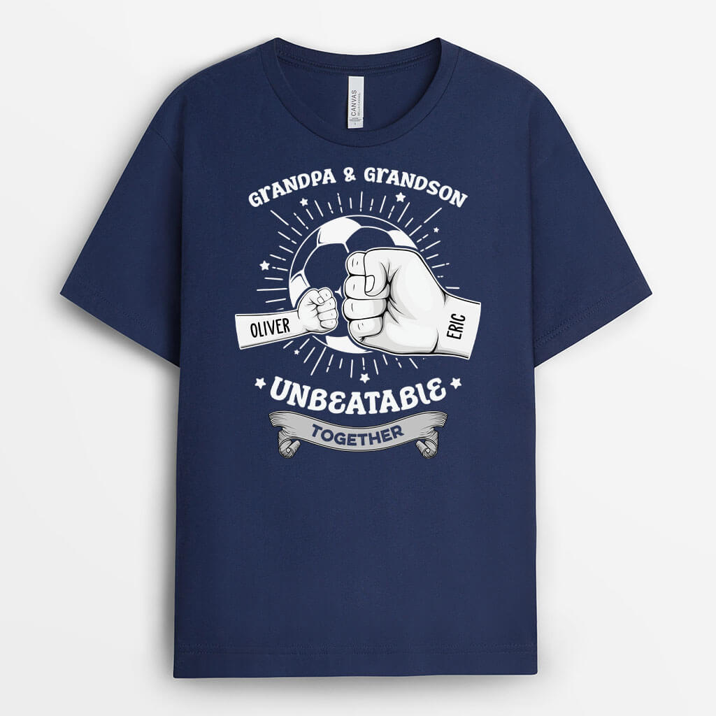 2057AUS1 personalized papa and son unbeatable together t shirt_2