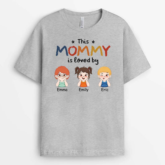 2100AUS2 personalized this grandma mommy is loved by t shirt