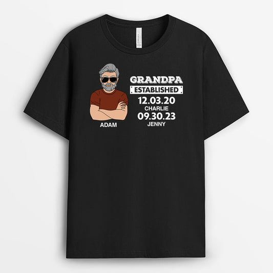 2125AUS2 personalized dad established t shirt