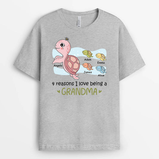 2129AUS2 personalized 4 reasons i love being a mom grandma turtle t shirt_ed8563b0 5b9b 4572 8548 95a5081f296f