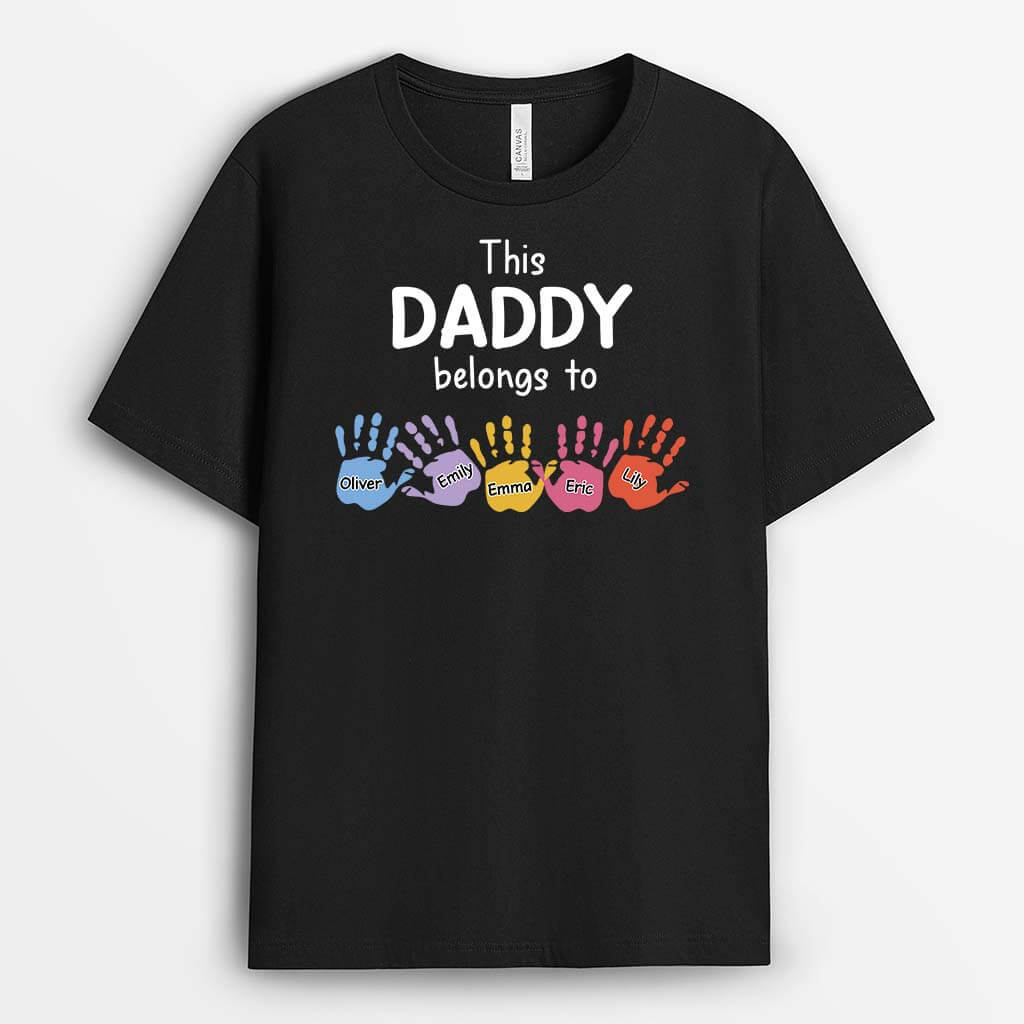 2169AUS1 personalized this daddy belongs to kids hands t shirt