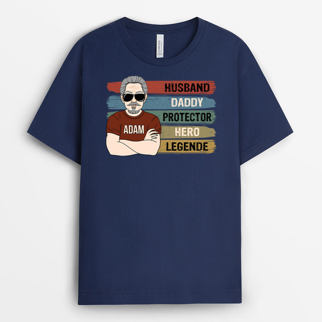 2175AUS1 personalized husband daddy protector hero legend t shirt