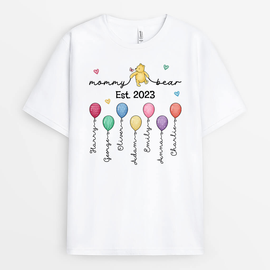 2181AUS2 personalized mama bear balloons t shirt