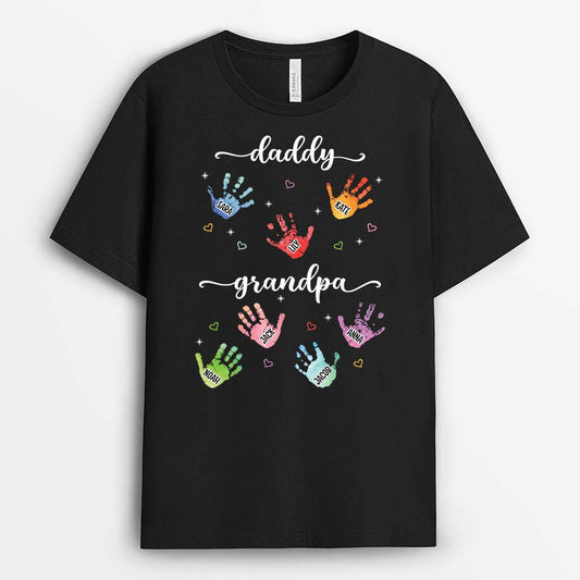 2194US2 personalized mom grandma kids handprints t shirt