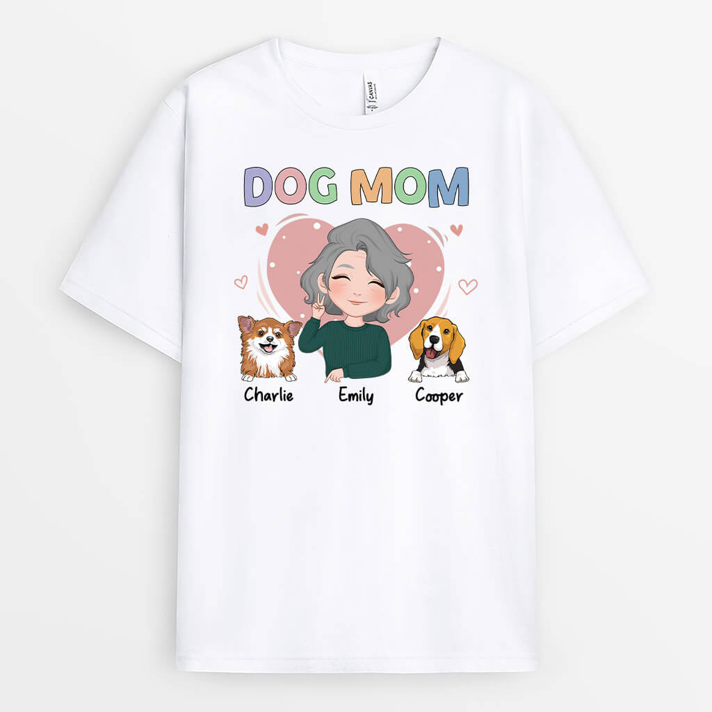 2211AUS1 personalized cute dog mom t shirt