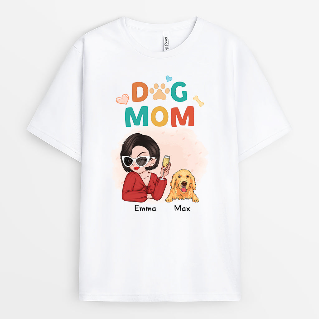 2696AUS1 cool dog mom customised t shirt for dog lovers
