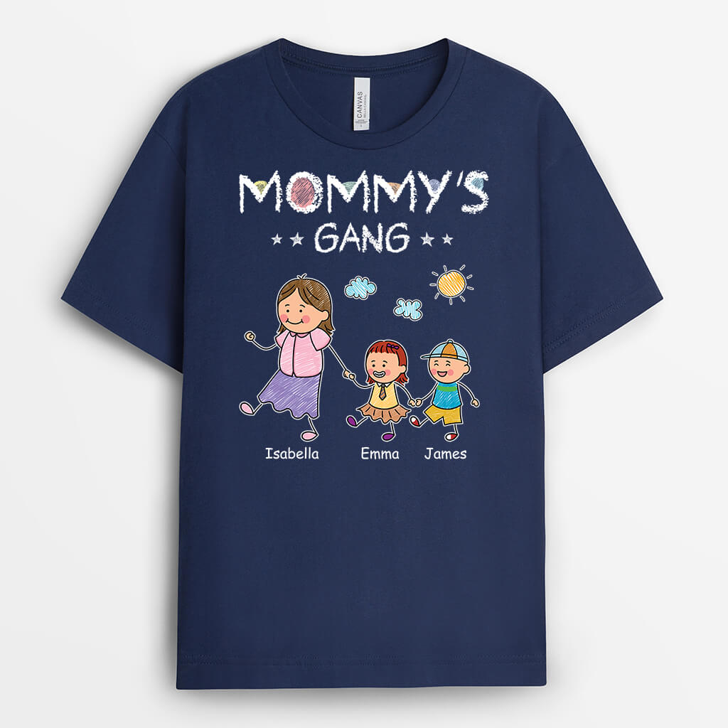 2793AUS2 grandpas gang walking with the grandkids t shirt personalized gift for grandpa