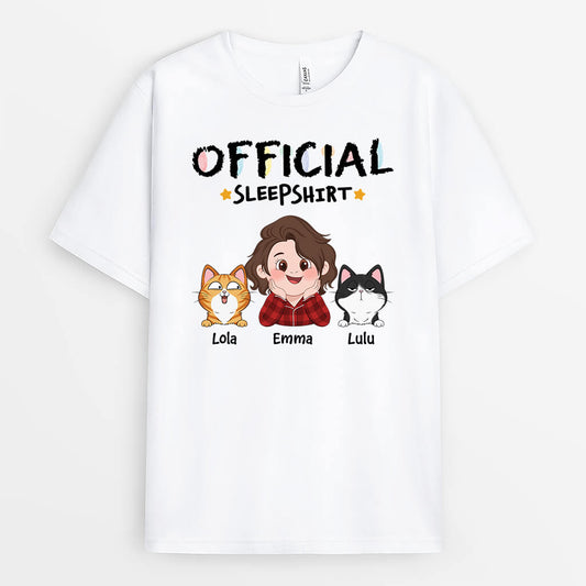 3086AUS1 official sleepshirt personalized gift ideas for cat mom