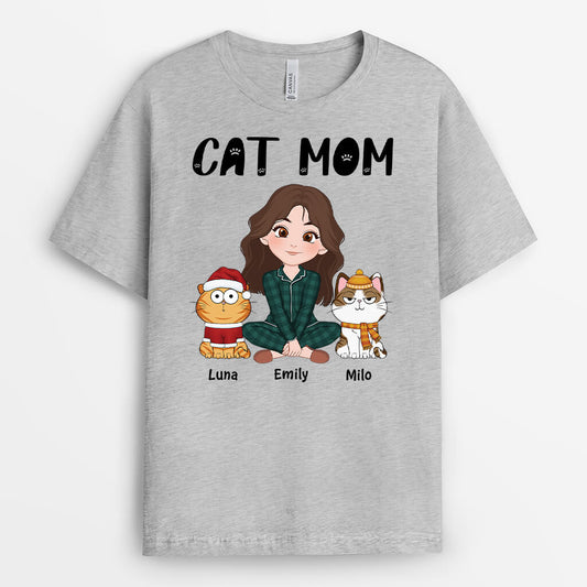 3109AUS1 this cat mom t shirt  personalized gift ideas for cat mom