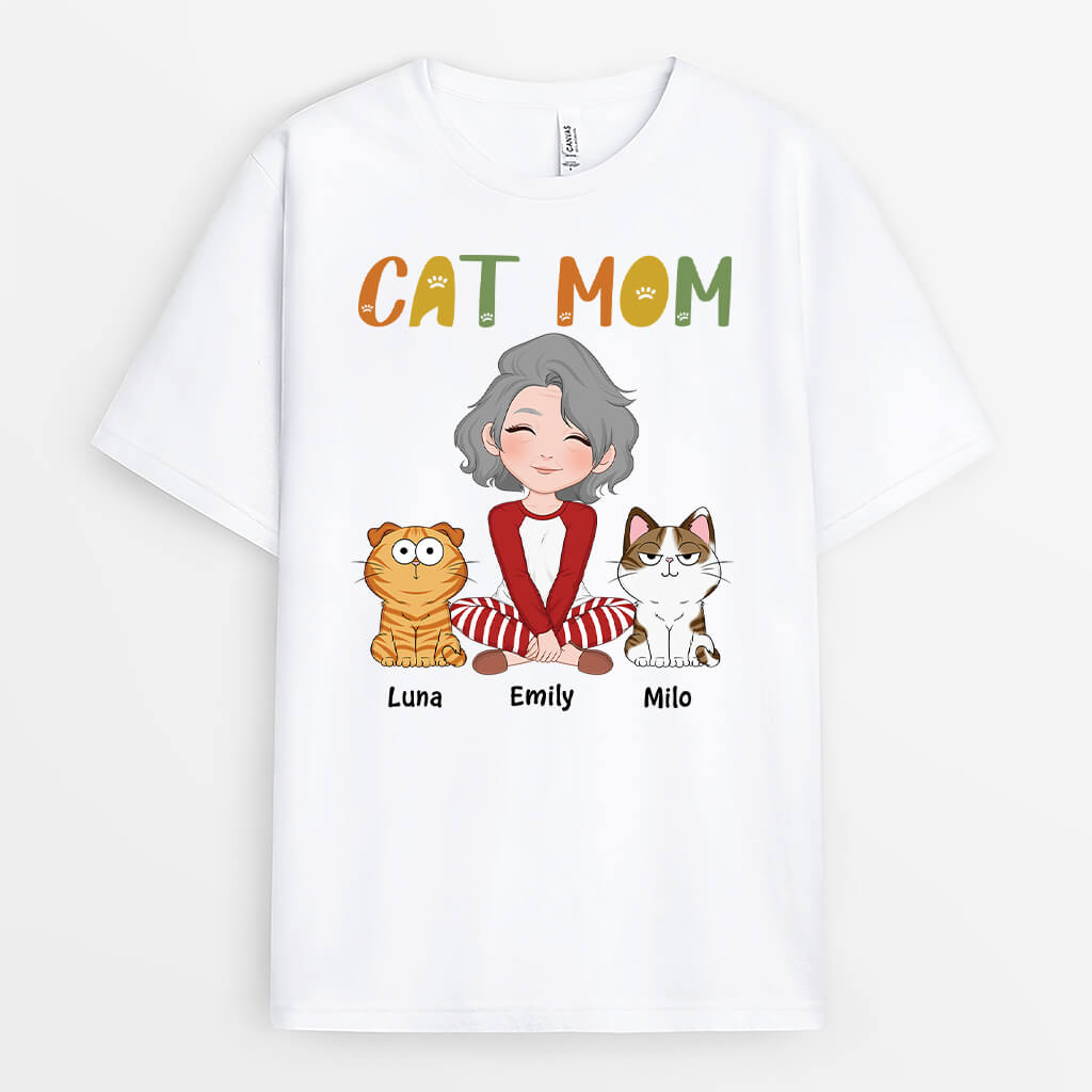 3109AUS2 this cat mom t shirt  personalized gift ideas for cat mom