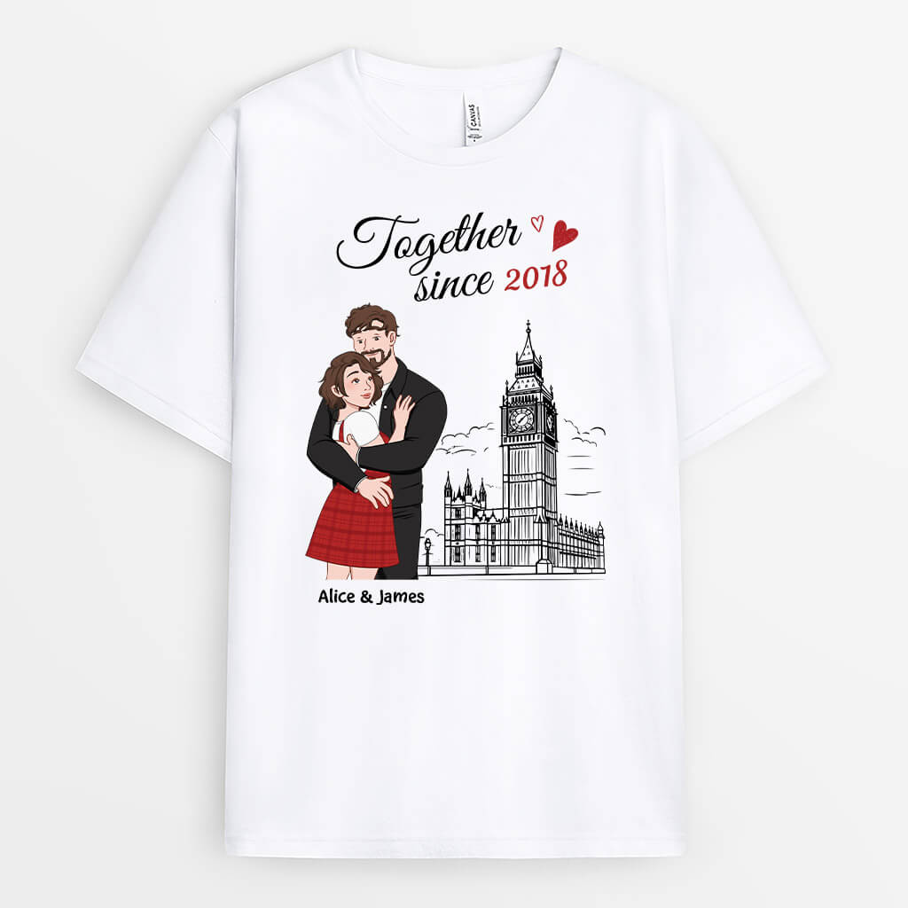 3164AUS1 together since t shirt personalized presents for couple
