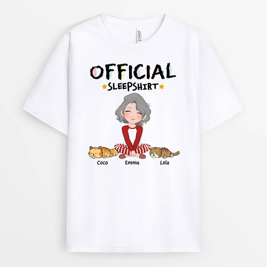 3178AUS1 cute official sleepshirt personalized gifts for cat mom
