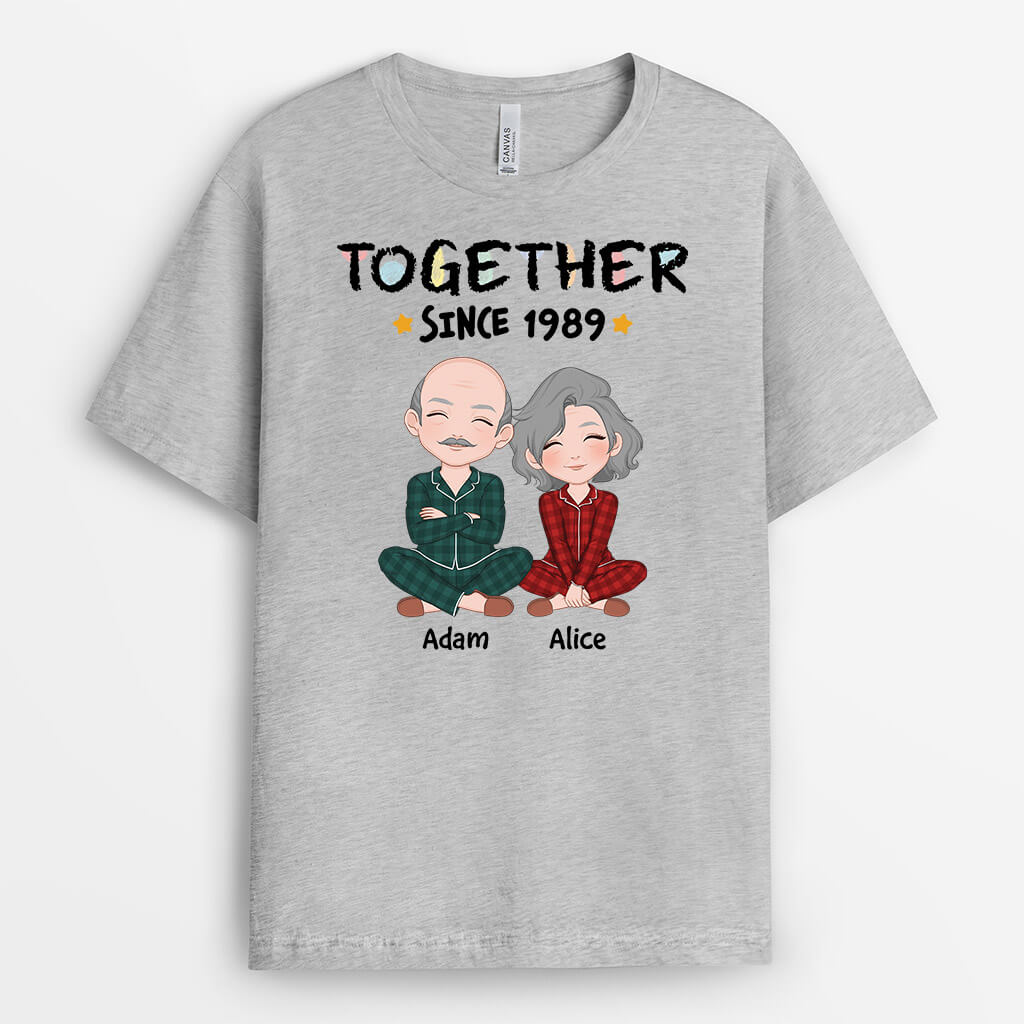 3269AUS2 pastel together since t shirt personalized gifts for couples